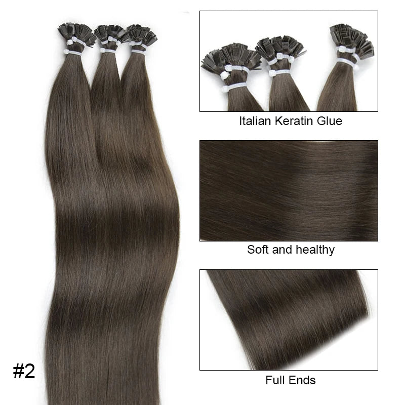 (#2) Dark Brown Flat type keratin 1g/strand