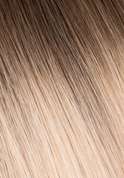 (#3/60) Rooted Walnut Brown/Ash Blonde Bulk hair extension